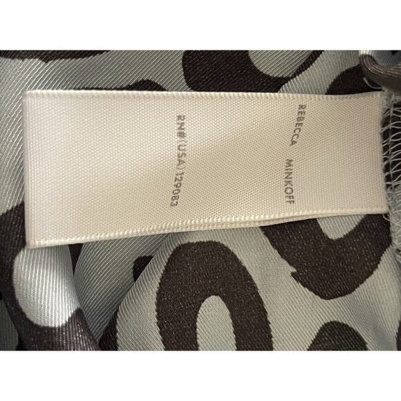 Rebecca Minkoff Women’s Leopard 2X Silk Tunic Top Blue Animal Print Boho Plus - Picture 7 of 8